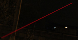 Met behulp van 5mW rode laserpen